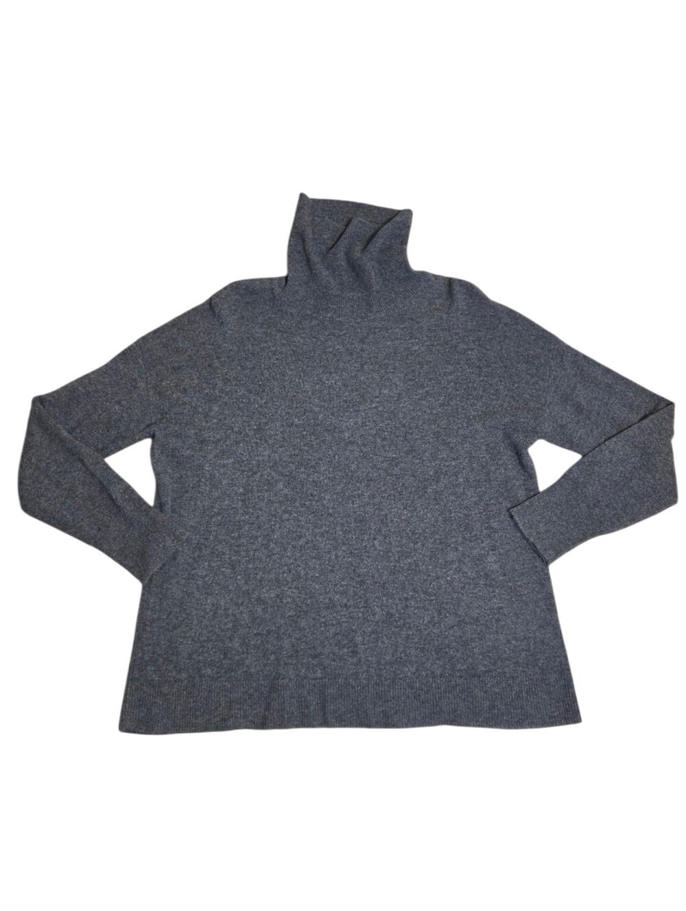 Nordstrom 100% Cashmere Turtleneck Sweater Soft Cozy Gray Women's XL